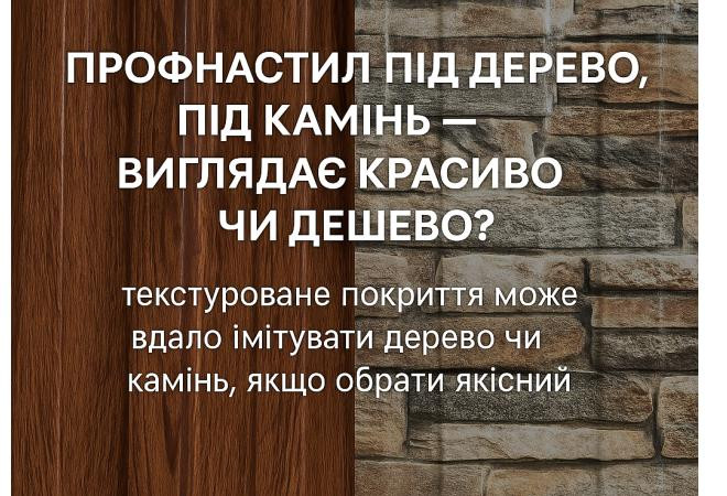 Профнастил с текстурой под дерево и камень, красиво или дешево